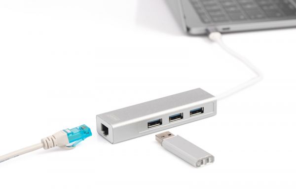 Digitus  USB-C - USB 3.0 3 Port Hub + Gigabit Ethernet DA-70255 -  5