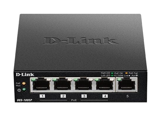  D-Link DES-1005P 5xFE (4x PoE, 1x Uplink, 60W) DES-1005P -  1