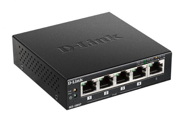  D-Link DES-1005P 5xFE (4x PoE, 1x Uplink, 60W) DES-1005P -  2