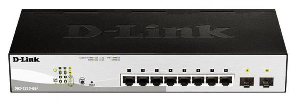 D-Link  DGS-1210-08P 8x1GE PoE, 2xSFP DGS-1210-08P -  1