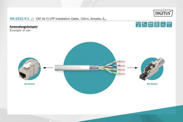  DIGITUS CAT 5e F-UTP, 100m, AWG 24/1, PVC,  DK-1521-V-1 -  4