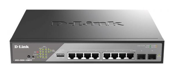  D-Link DSS-200G-10MPP 8xGE PoE, 2xSFP, 242,  DSS-200G-10MPP -  1