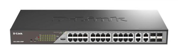  D-Link DSS-200G-28MP 24xGE PoE, 4xSFP/GE, 370W,  DSS-200G-28MP -  1