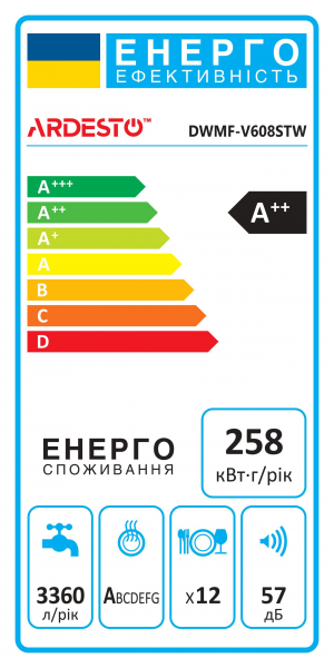 ARDESTO  , 12., ++, 60, ,  ,  DWMF-V608STW -  2