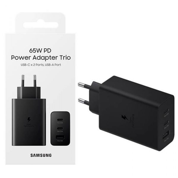    Samsung 65W Power Adapter Trio (w/o cable) EP-T6530NBEGEU Black -  1