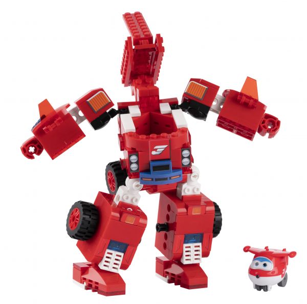 Super Wings - Small Blocks 2-in-1 Buildable Transforming Vehicle Jett,  EU385005 -  1