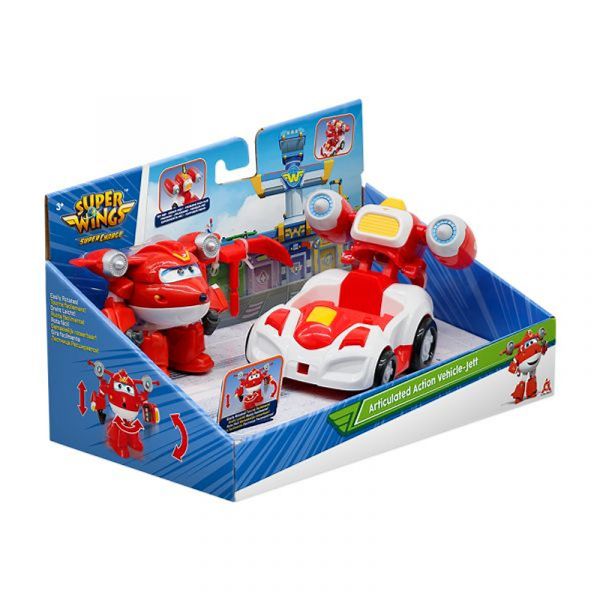 Super Wings   Super Wings Supercharge Articulated Action Vehicle Jett,  EU740991V -  6