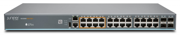 Juniper  EX2300 Class Multi-Gig 32x1G, 16x1G/2.5G copper ports PoE+, 6x1/10G SFP/SFP+, 750W EX2300-24MP -  1