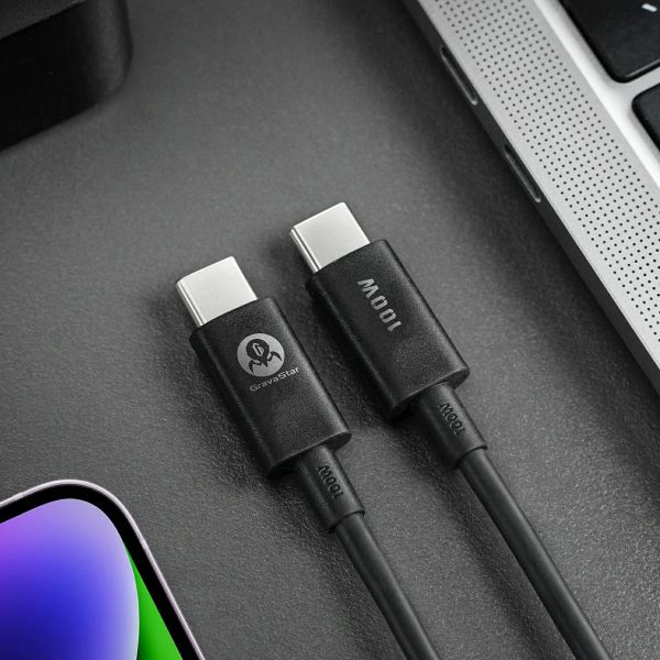 GravaStar  USB-C > USB-C / 1.5, Type-C, 100w,  GRAVASTARTC_BLK -  2