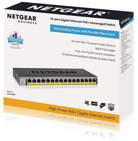  NETGEAR GS116PP  16x1GE PoE+(183), FlexPoE,  GS116PP-100EUS -  5