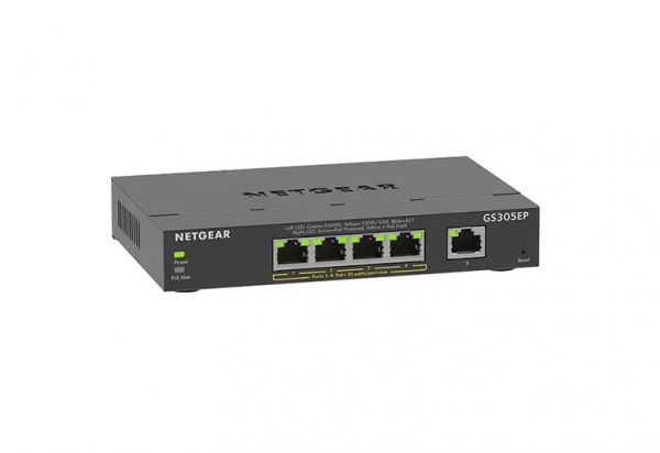  NETGEAR GS305EP 4xGE PoE+(63), 1xGE,  GS305EP-100PES -  3