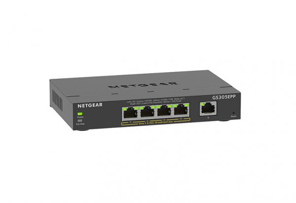  NETGEAR GS305EPP 4xGE PoE+(120), 1xGE,  GS305EPP-100PES -  3