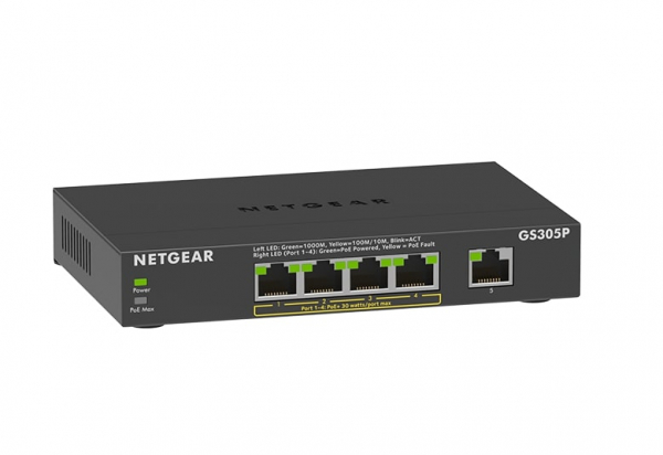 NETGEAR  GS305P 5xGE (4xPoE), 63,  GS305P-300EUS -  3