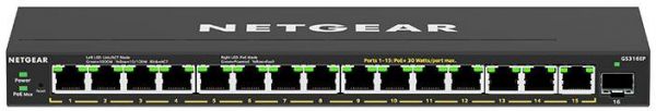  NETGEAR GS316EP 15x1GE PoE+ (180), 1xSFP,  GS316EP-100PES -  1