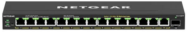  NETGEAR GS316EPP 15x1GE PoE+(231), 1xSFP,  GS316EPP-100PES -  1