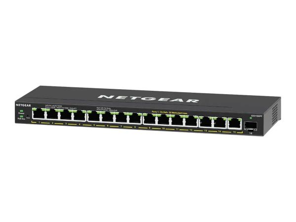  NETGEAR GS316EPP 15x1GE PoE+(231), 1xSFP,  GS316EPP-100PES -  3