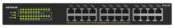  NETGEAR GS324P 16xGE PoE+(190), 8xGE,  GS324P-100EUS -  1