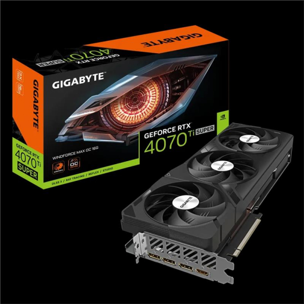  GIGABYTE GeForce RTX 4070 Ti SUPER 16GB GDDR6X WINDFORCE MAX OC GV-N407TSWF3MAX_OC-16GD -  1