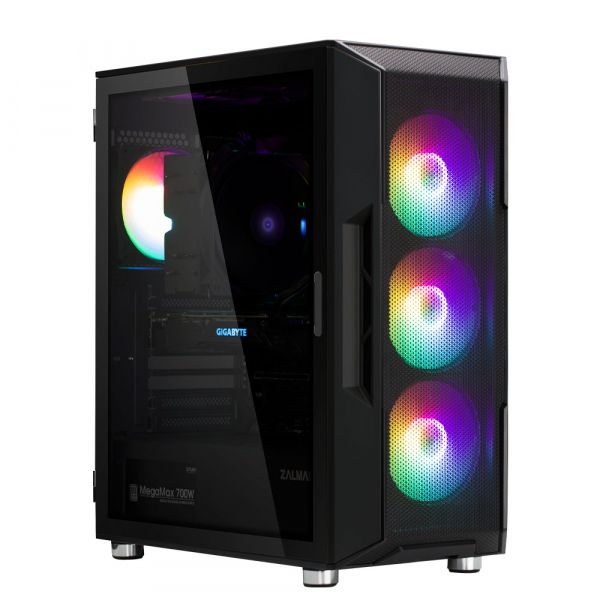  Zalman I3 NEO BLACK,  , 1xUSB3.0, 2xUSB2.0, 4x120mm RGB fans, TG Side Panel, ATX, Black I3NEOBLACK -  2