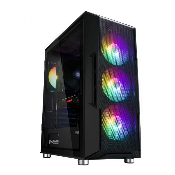  Zalman I3 NEO BLACK,  , 1xUSB3.0, 2xUSB2.0, 4x120mm RGB fans, TG Side Panel, ATX, Black I3NEOBLACK -  3