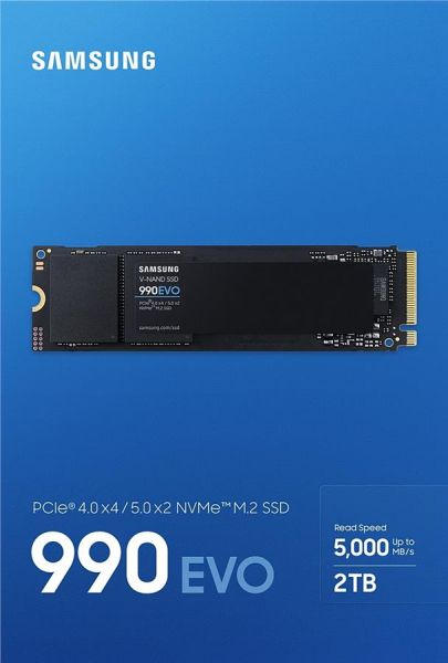 SSD  Samsung 990 EVO 2TB M.2 PCIe 4.0 (MZ-V9E2T0BW) -  1