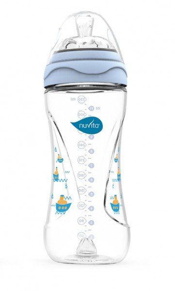 Nuvita    Mimic 330. 4 + [Feeding bottle Mimic 330ml. 4m+ Colic reduction, blue] NV6050Blue -  1