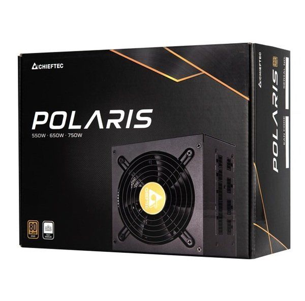   CHIEFTEC Polaris  (750W), >90%, 80+ Gold, 120mm, 1xMB 24pin(20+4), 2xCPU 8pin(4+4), 3xMolex, 8xSATA, 4xPCIe 8pin(6+2), Fully Modular PPS-750FC -  5