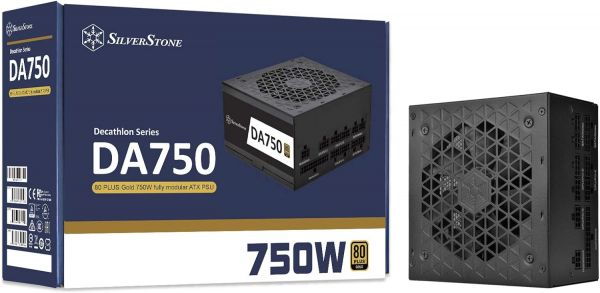   SilverStone Decathlon  (750W),  >90%, 80+ Gold, 120, 1xMB, 24pin(20+4), 2xCPU 8pin(4+4), 6xMolex, 8xSATA, 4xPCIe 8pin(6+2), Fully modular SST-DA750-G -  16