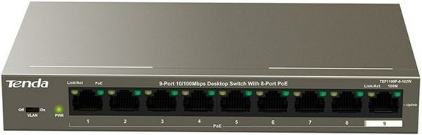 Tenda  TEF1109P-8-102W 8xFE PoE, 1xGE Uplink TEF1109P-8-102W -  1