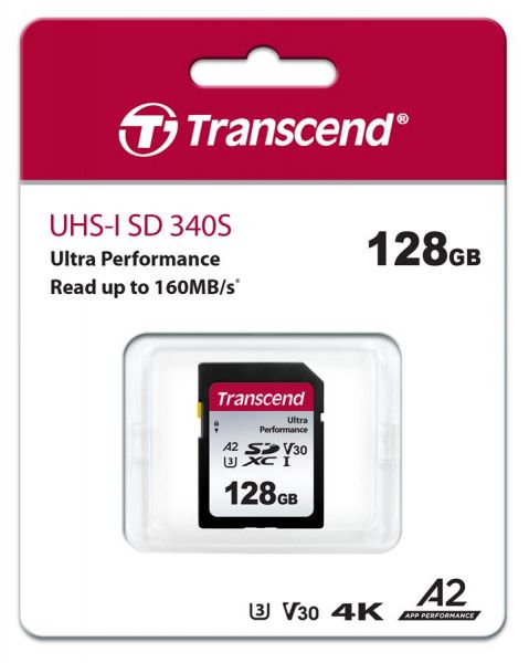  '  ' SDXC, 128Gb, lass10 UHS-I U3 V30 A2, Transcend 340S (TS128GSDC340S) -  1