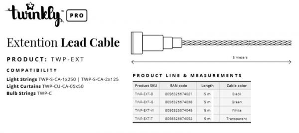 Twinkly Pro  [  Twinkly Pro AWG22 PVC , 5,] TWP-EXT-G -  3