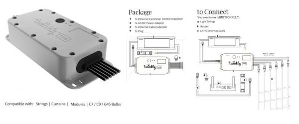 Twinkly Pro  Twinkly Pro Ethernet 6250  TWPRO1500ETHP-B -  1