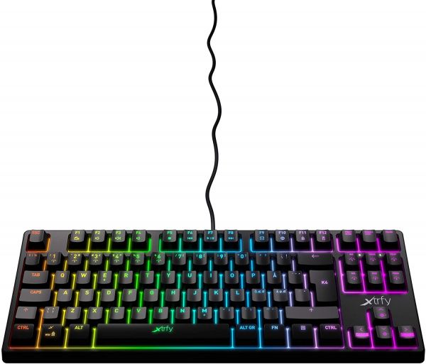   Xtrfy K4 TKL RGB Kailh Red UA, Black XG-K4-RGB-TKL-R-UKR -  2