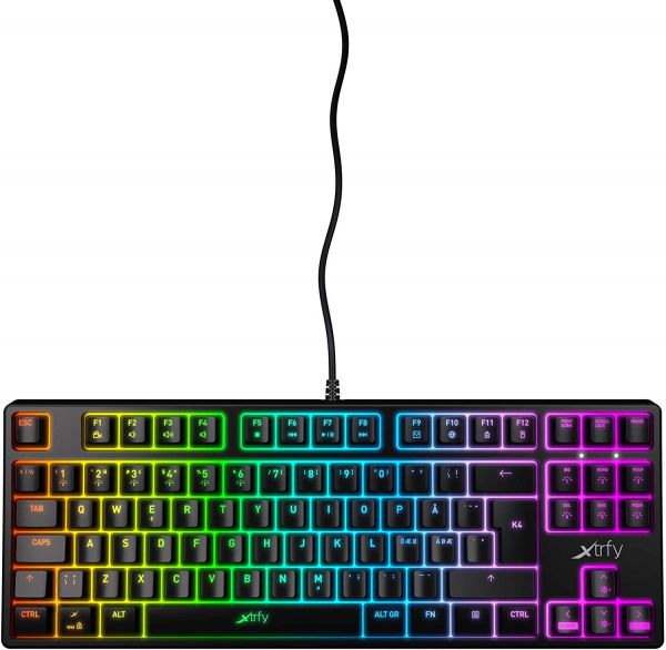   Xtrfy K4 TKL RGB Kailh Red UA, Black XG-K4-RGB-TKL-R-UKR -  1