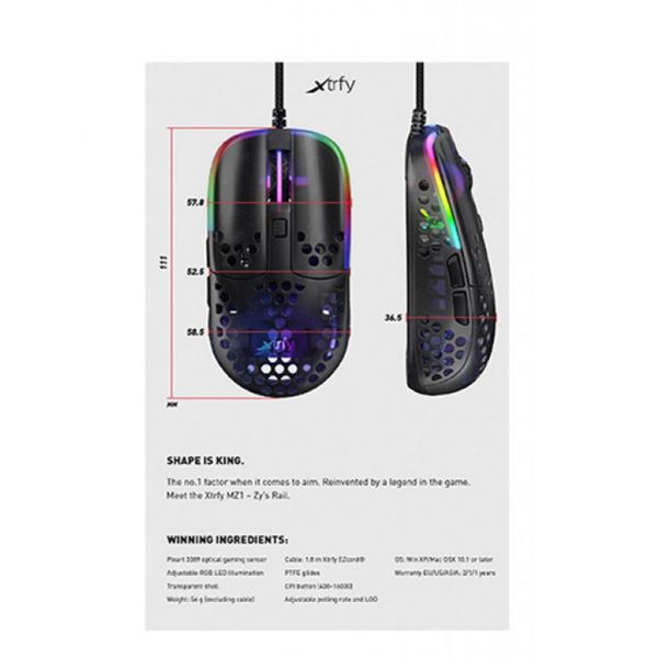  Xtrfy MZ1 RGB USB Black XG-MZ1-RGB -  7