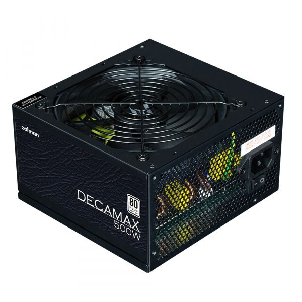 Zalman   Decamax (500W) 85%, 80 Plus, 120, 1xMB 24pin(20+4), 1xCPU 8pin(4+4), 3xMolex, 4xSATA, 2xPCIe 8pin(6+2) ZM500-LX3 -  1