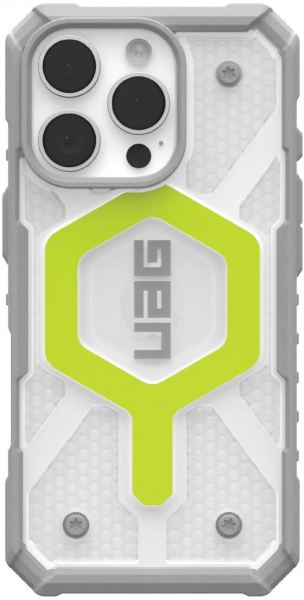    URBAN ARMOR GEAR iPhone 16 Pro, Pathfinder Clear Magsafe, Active Neon -  1