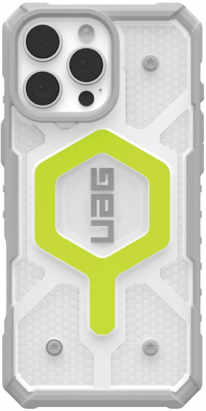    URBAN ARMOR GEAR iPhone 16 Pro Max, Pathfinder Clear Magsafe, Active Neon -  1