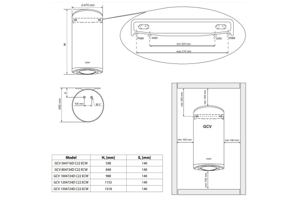  Tesy Modco Cloud 80 Wi-Fi GCV 80 47 24D C22 ECW (305083) -  4