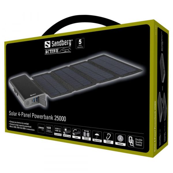  Sandberg 4-Panel 8W PD 25000 mAh (420-56) -  10