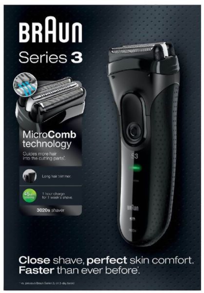   Braun Series 3 3020s Black -  4