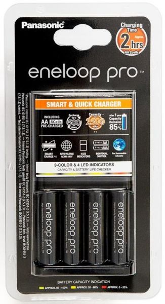   Panasonic Smart-Quick Charger+Eneloop Pro 4AA 2500 mAh NI-MH -  1