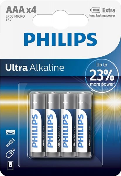  Philips AAA bat Alkaline 4 PowerLife (LR03E4B/97) -  1