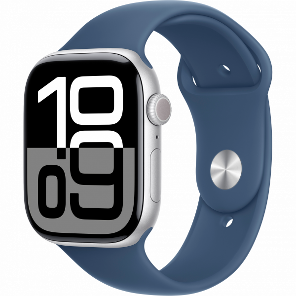 - Apple Watch Series 10 GPS 46mm Silver Alu. Case w. Denim Sport Band - M/L (MWWM3) -  3