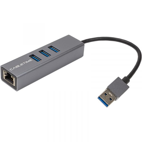  Cabletime USB 3.0 - USB 3.0 (3 Ports) + RJ45, 0.15 (CA913374) -  1