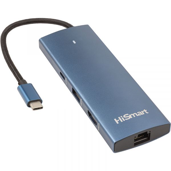 USB- HiSmart HDMI + 2USB 3.0 + PD 100W + USB 2.0 + SD/TF 3.0 + LAN RJ45 (CA914357) -  1