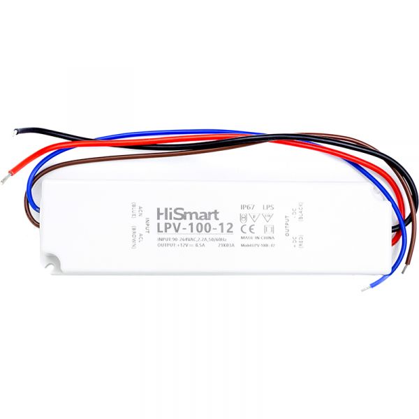   HiSmart 12V, 8.5A, 100W, IP67 (LPV-100-12) -  1