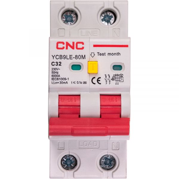   CNC YCB9LE-80M 2P C32 6000A 30mA 230V (NV821907) -  1