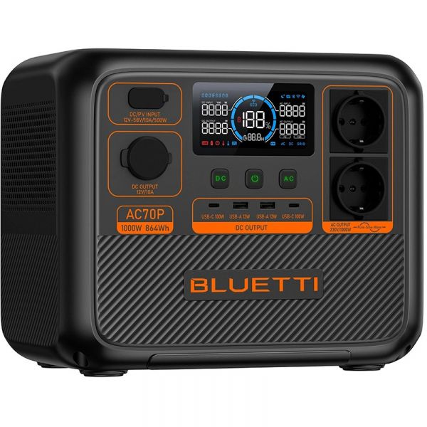   Bluetti AC70P 864Wh 240000mAh, 1000W (PB931378) -  1