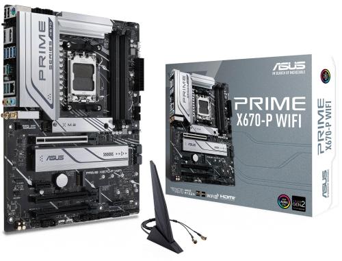   AM5 Asus PRIME X670-P WIFI, X670, 4xDDR5, Int.Video (CPU), 6xSATA3, 3xM.2, 3xPCI-E 4.0 16x, 1xPCI-E 3.0 1x, S1220A, Realtek 2.5Gb, WiFi 6, Bluetooth 5.2, 10xUSB3.2/6xUSB2.0, HDMI/DP, ATX -  1